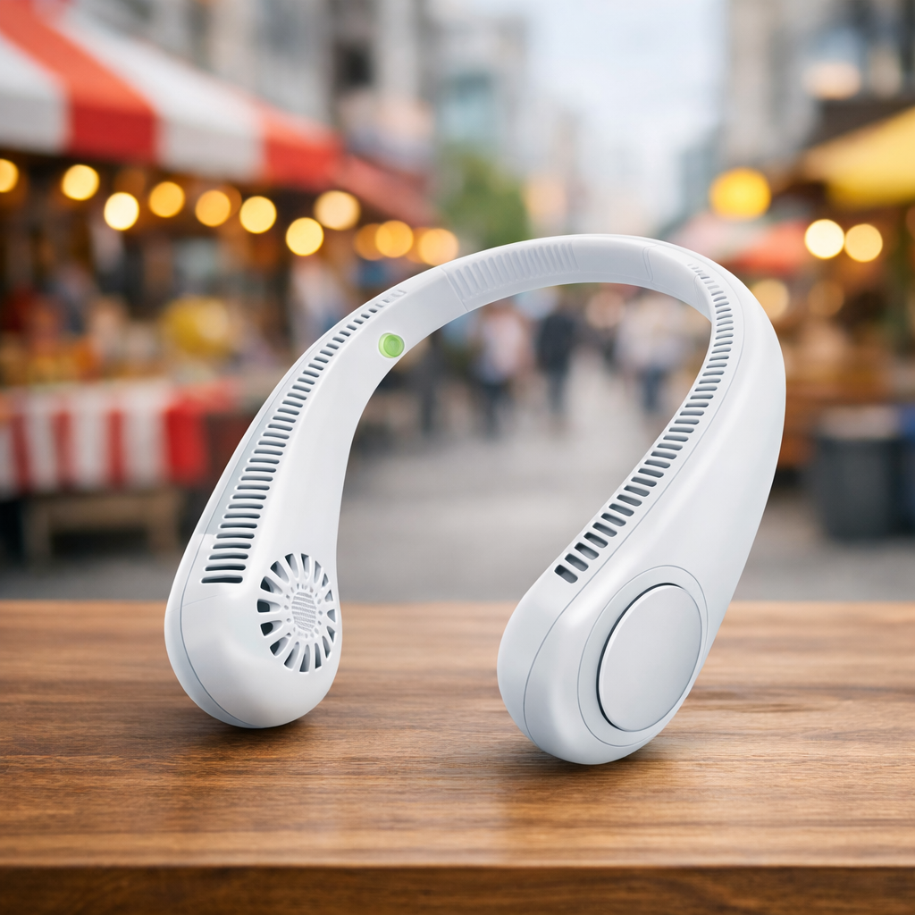 STREET VENDOR™ Premium Silicone Bladeless Neck Fan | Wearable Personal Air Cooler