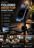 Premium Foldable Desktop Stand for Phones & Tablets | Height Adjustable, Portable & Universal Compatible