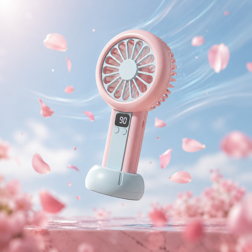 Smart Digital Mini Fan – 100-Speed Rechargeable Portable Cooling Fan with LED Battery Display