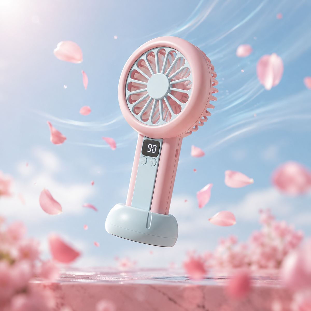 Smart Digital Mini Fan – 100-Speed Rechargeable Portable Cooling Fan with LED Battery Display