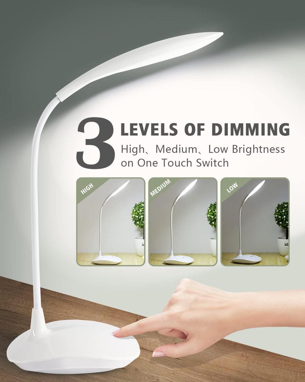 Premium Rechargeable LED Desk Lamp – Touch Sensor, Adjustable Brightness & Eye Comfort